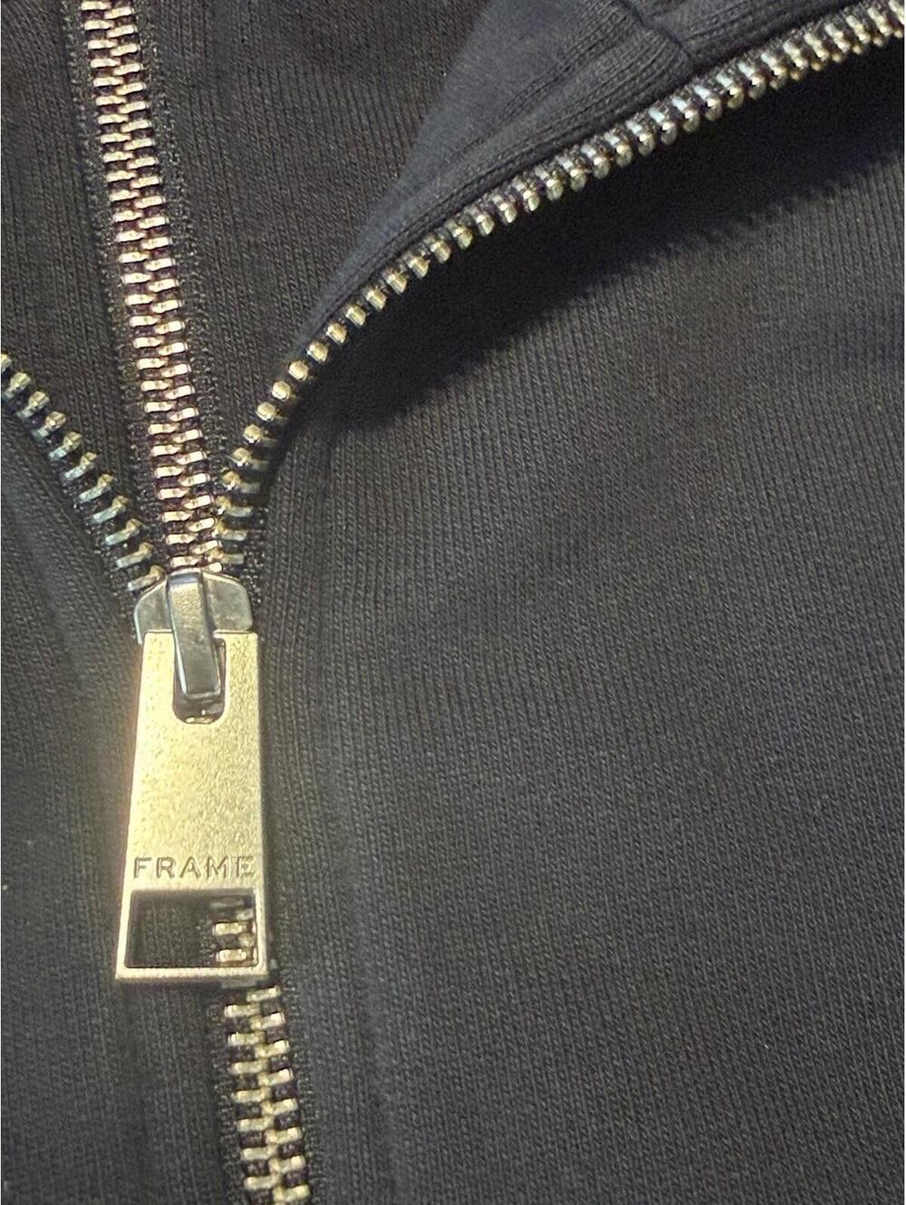 Frame Double Zip Sweatshirt Sz XS Navy Blue - Picture 5 of 6